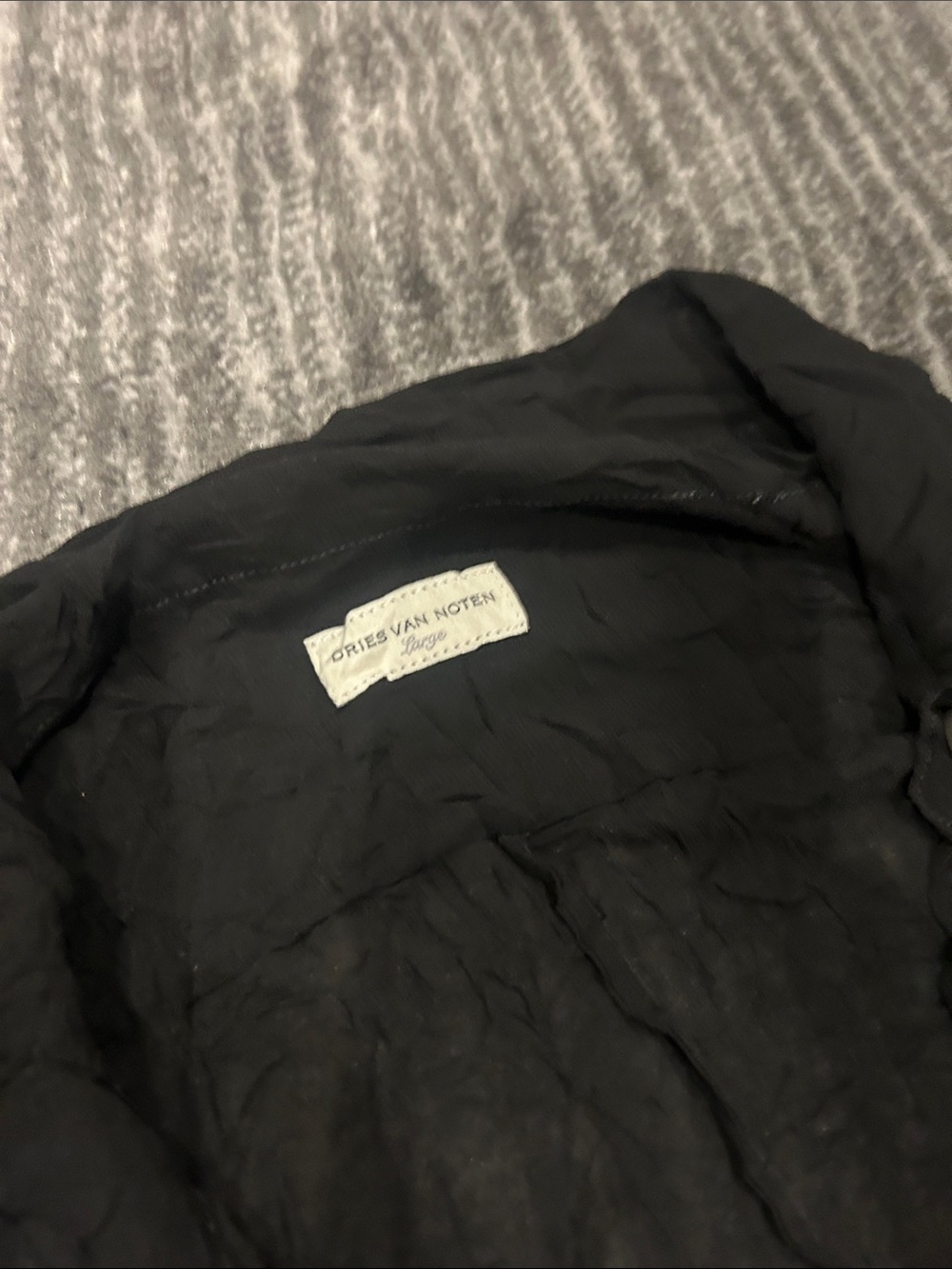 Dries Van Noten Black Quilted Lightweight shirt